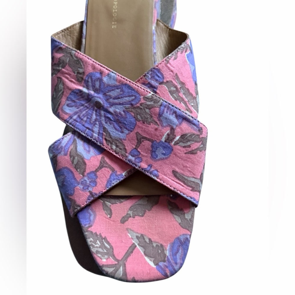 Anthropologie Willa Slide Sandals - pink and purple slip on, size 10 - Picture 5 of 10